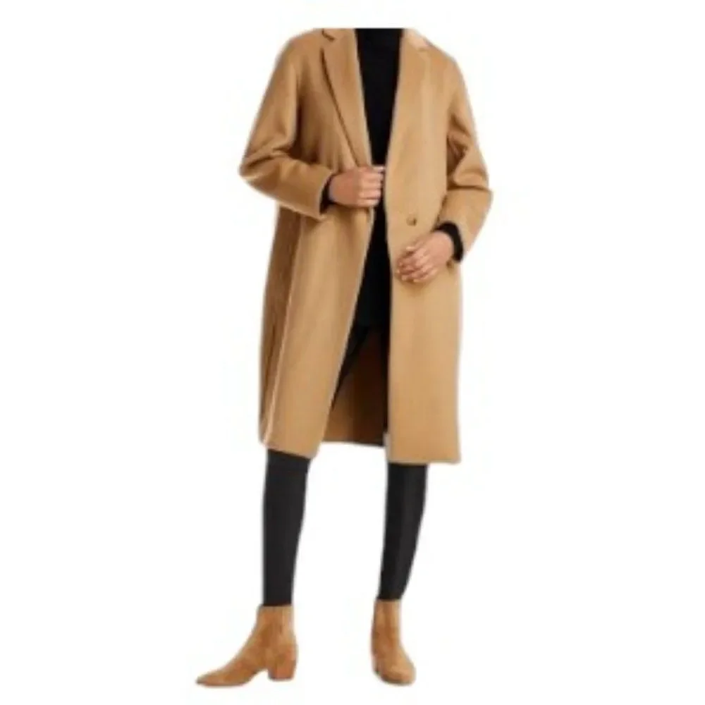 Vince Classic Straight Coat Black Large NWT (Note) - Picture 2 of 2